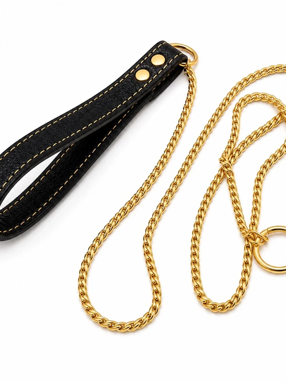 Gold Dog Show Slip Lead Leash & Collar 2-in-1